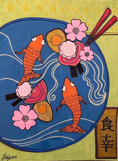 Coy Ramen Image of fish in a bowl of Ramen