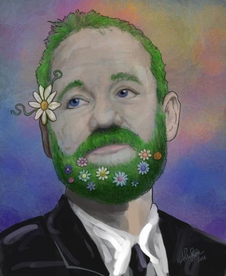 Bill Murray in Spring Bill Murray. Procreate art.