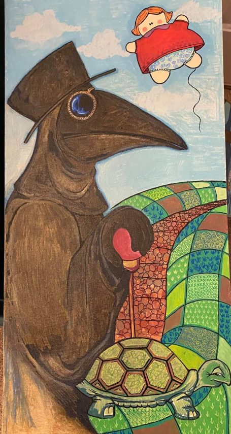 The Plague Doctor A plague doctor walking through a surreal background.