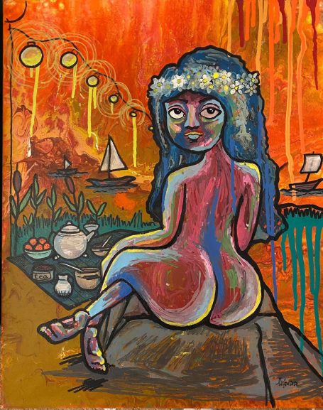 Suzanne Takes You Down Image of a nude woman sitting near a pier.