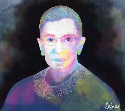 RBG Ruth Bader Ginsberg. Procreate art.